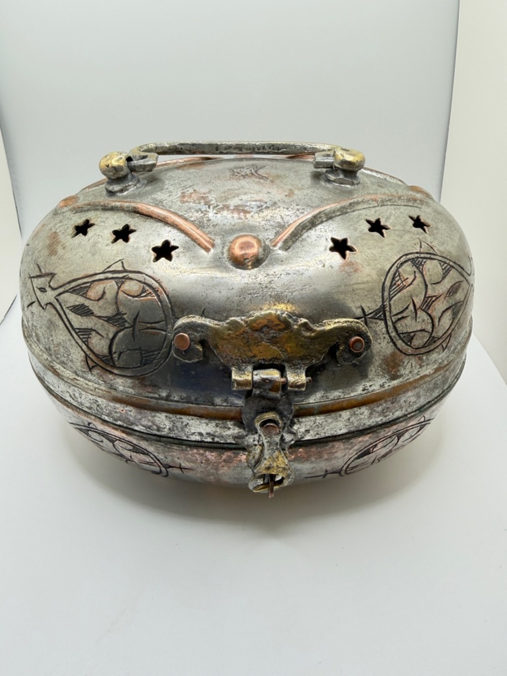 RARE Antique 19th Century Ottoman Large Hammam Copper/Brass Box!